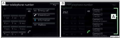  Infotainment Columbus, Amundsen, Bolero: teclado numérico / editar o número de telefone